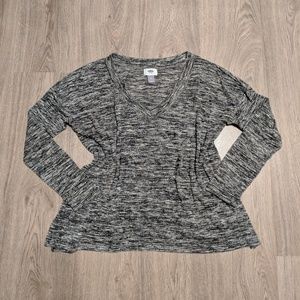 Old Navy Grey Knit Pullover Sweater-Style Top
